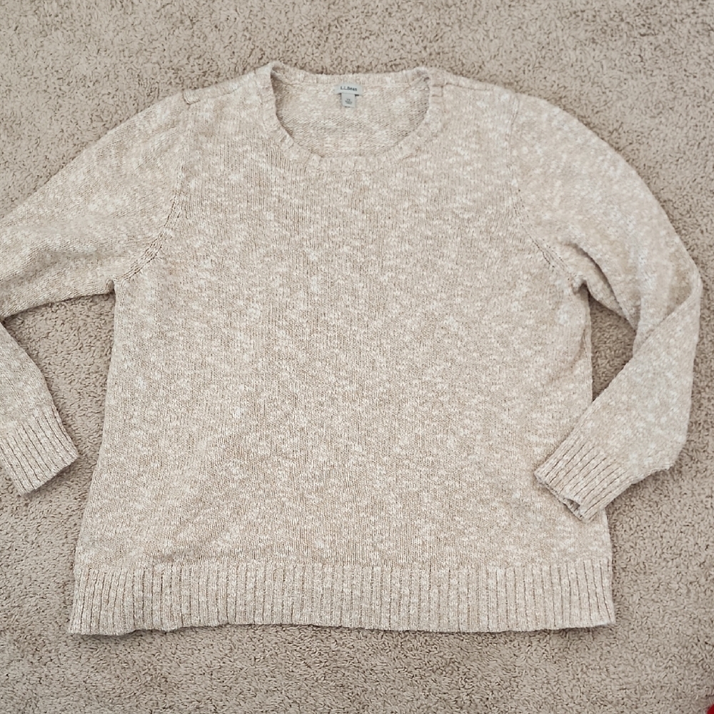 L.L. Bean Cream Crew Neck Sweater
